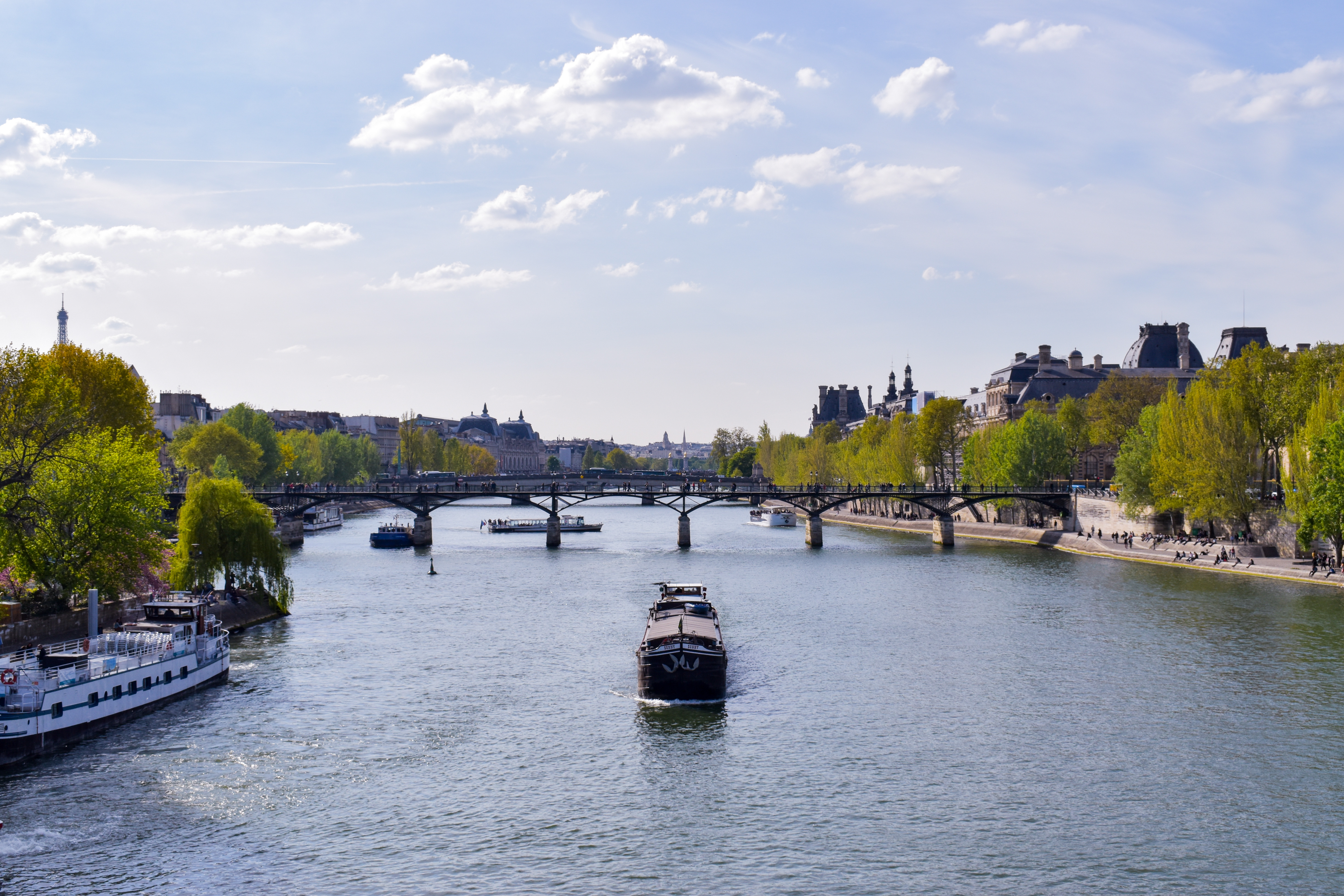 Seine river and Pont des Arts, Paris